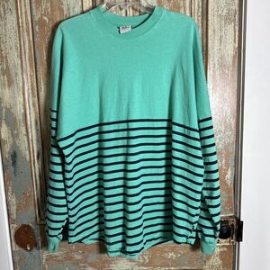 Spirit Tyler’s Texas Teal W Blue Stripes Heavy Cotton Jersey L Boxy Men’s/Unisex